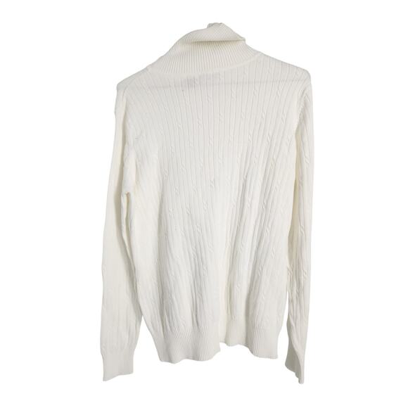 Kim Rogers Cream Colored Cowl Neck Long Sleeve Ribbed Sweaters Womens Large L - Picture 2 of 3